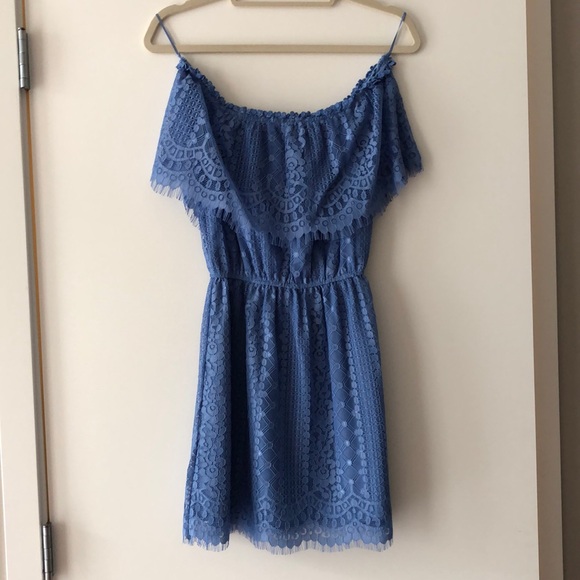 BB Dakota Dresses & Skirts - Lacy blue mini dress! BB Dakota Dresses & Skirts - Lacy blue mini dress!